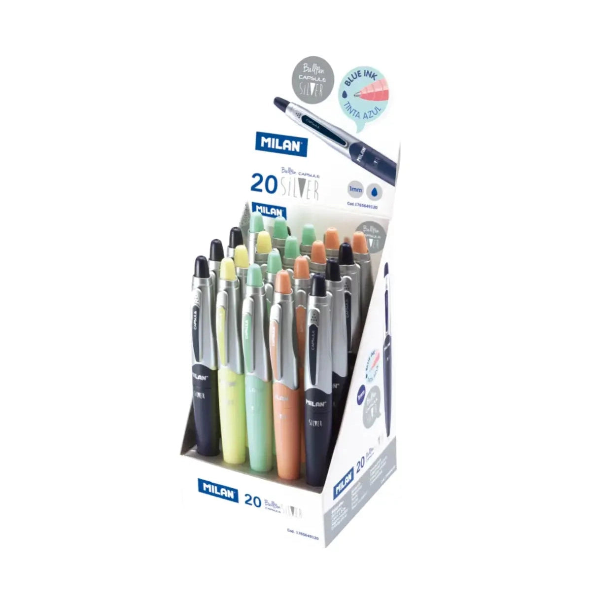 Milan-Blue Ink Capsule Silver Series Pens - 1765649120