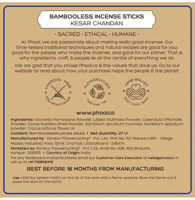 imagBADRINATH KESAR CHANDAN BAMBOOLESS INCENSE STICKS
