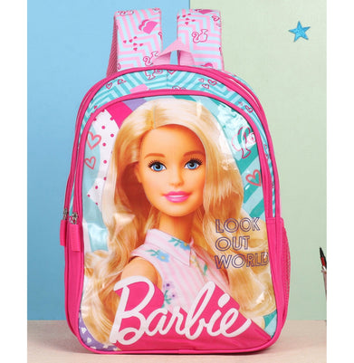 imagBarbie Look Out World School Bag Pink - 16 Inches