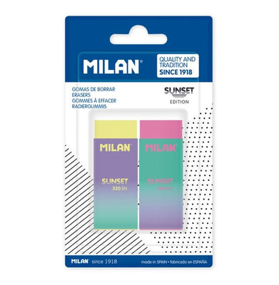 imagBlister Pack 2 Nata® 320 Erasers, Sunset Series - Bpm10452