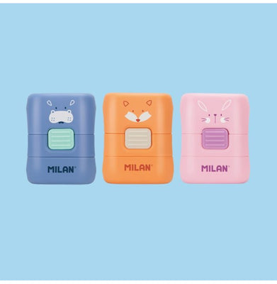 imagBlister Pack Compact Eraser With Brush, Fun Animals Special Series + Spare Eraser