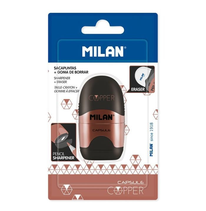 Capsule Copper Series Black Eraser & Sharpener Duo