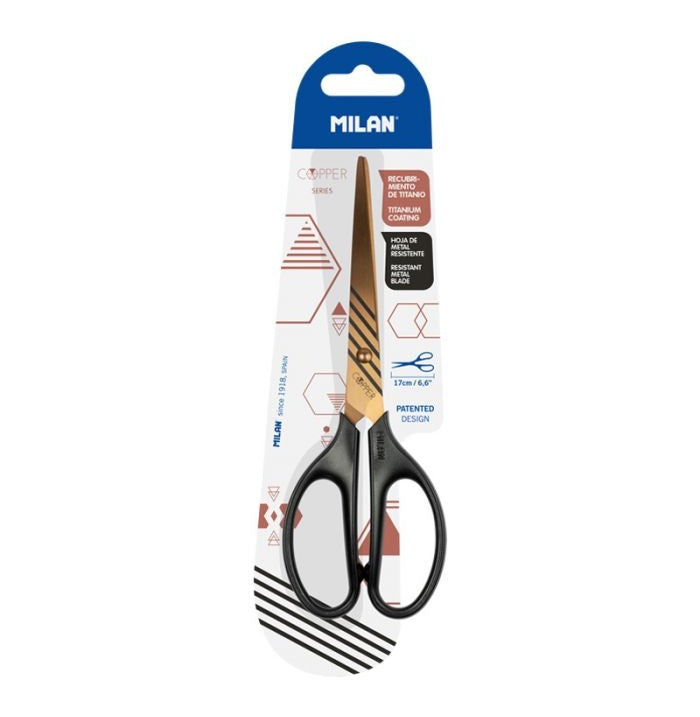 Copper Series Precision Office Scissors – 17Cm Black Handle