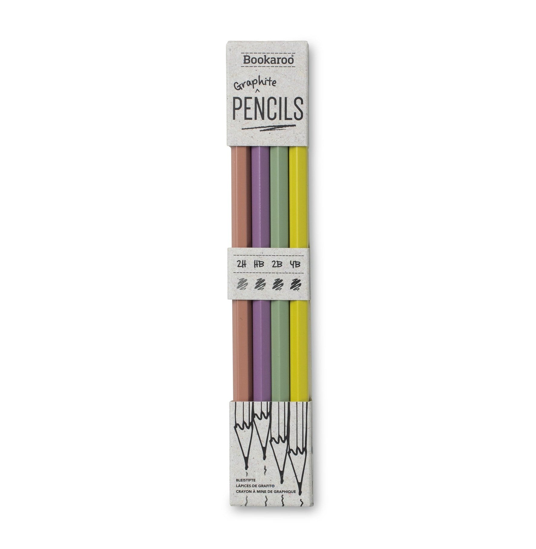 Stylish Pastel Graphite Pencil Set By Bookaroo 4 Essential Weights For Every Creative