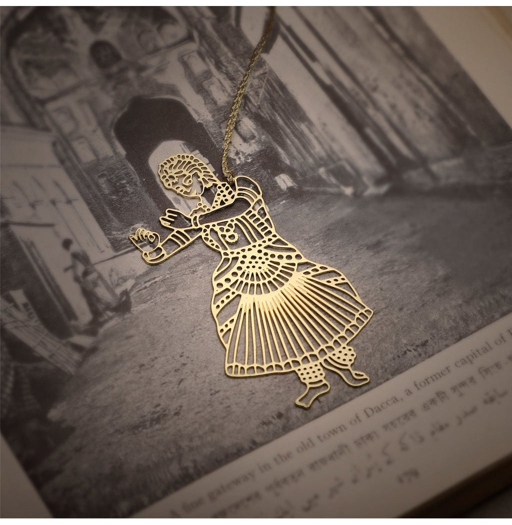 Classical Dancer Brass Bookmark - Artful Elegance for Every Page