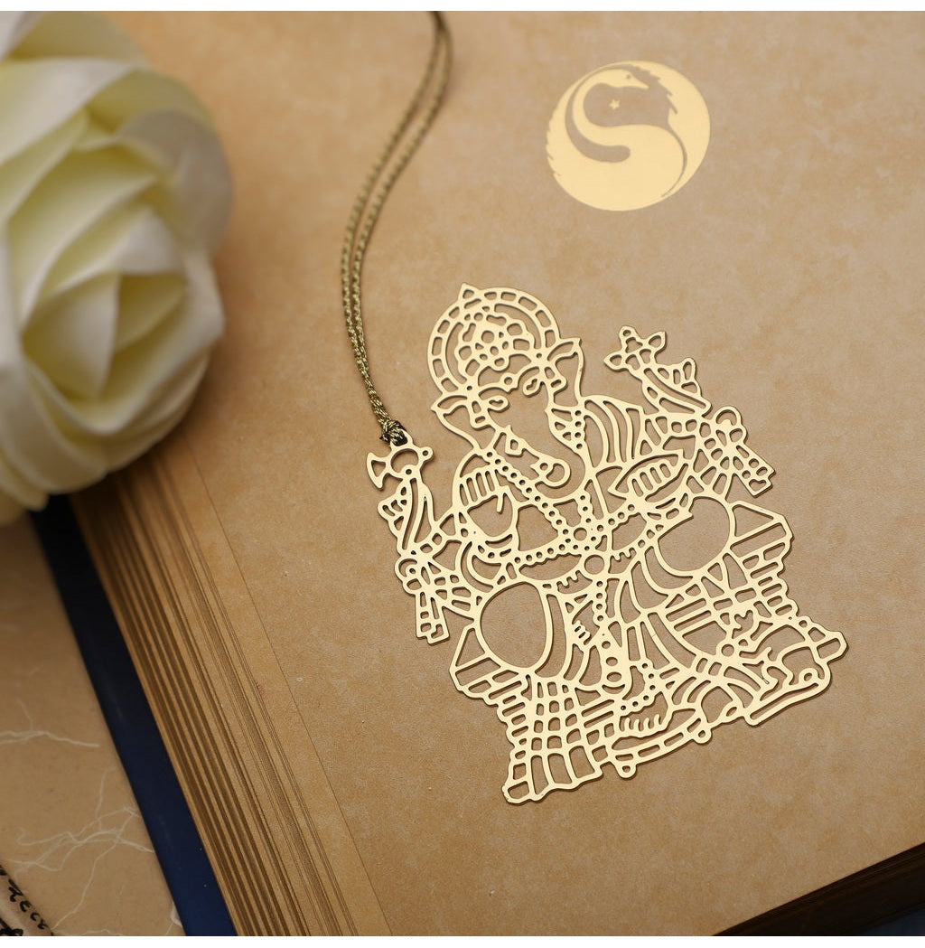 Ganesha Brass Bookmark With Elegant Golden Tassel