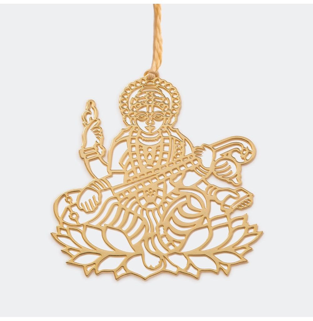 Saraswati Elegant Brass Bookmark with Luxurious Golden Tassel