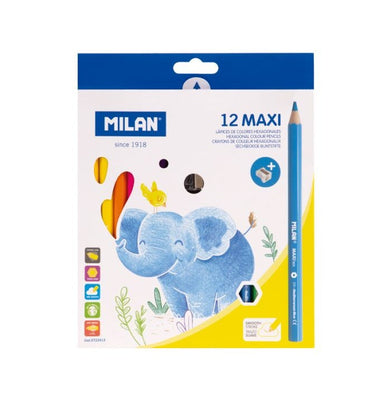 imagBox 12 Maxi Hexagonal Colour Pencils + Sharpener