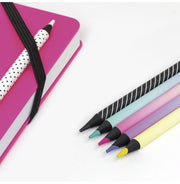 image //www.c...Box 6 Thick Lead Round Colour Pencils Sunset Series, Black Wood