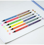 image //www.c...Box 6 Triangular Double-Ended Colour Pencils Fluo Colous + Metallic Colours