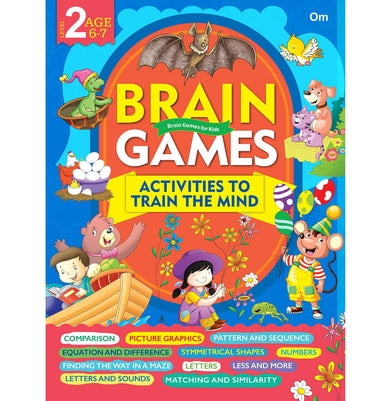 imagBrain Games: Activities to Train The Mind : Level:2 : Brain Games for Kids : Comparison Picture Graphics Numbers Maze Equation and Difference Symmetrical Shapes etc : Activity Books Paperback Om Books Editorial Team