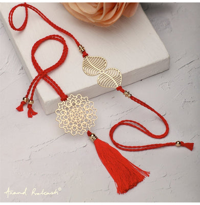 imagBrass Rakhi & Lumba Set Leaf n Amer