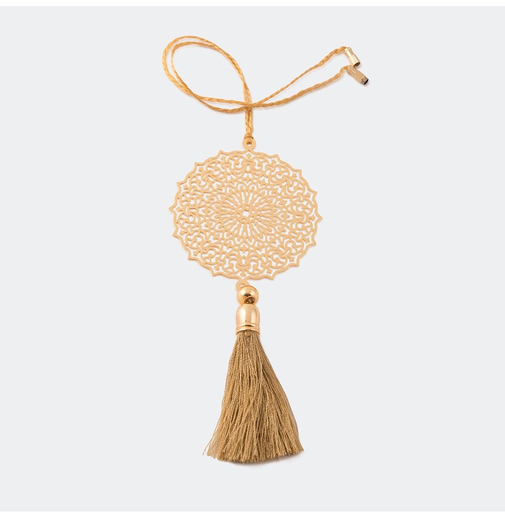 Elegant Brass N Flower Car Hanging Ornament for a Stylish Drive