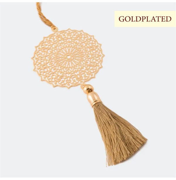 Elegant Gold-Plated Flower Car Ornament for Rear-View Mirror