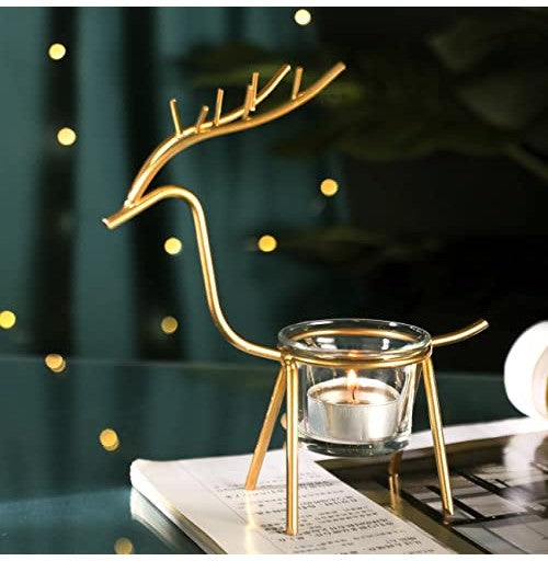 Christmas Metal Reindeer Tealight Holder - Festive Decor for Any Setting