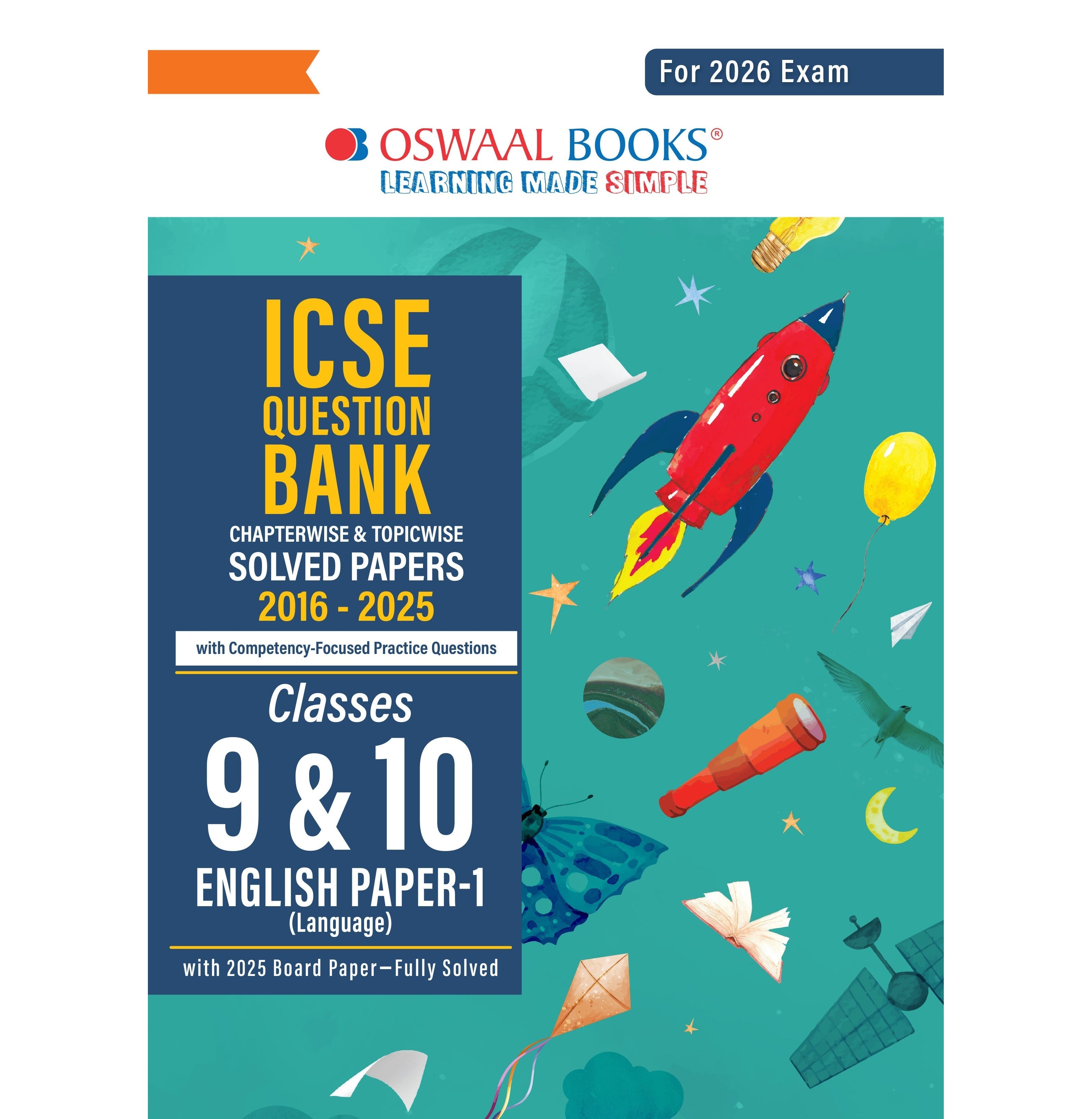 Oswaal Icse Question Bank Chapterwise & Topicwise Solved Papers Class 9 & 10 English-1 For 2026 Exam