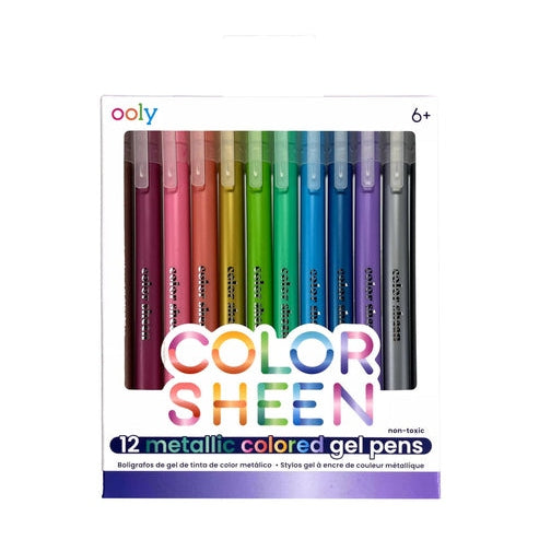 Color Sheen Metallic Gel Pens - 12 Vibrant Colors for Creative Bliss