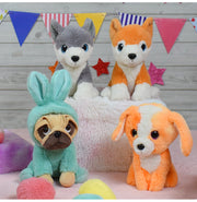 image //www.c...Mirada 25cm Husky Dog With Glitter Eyes - Orange