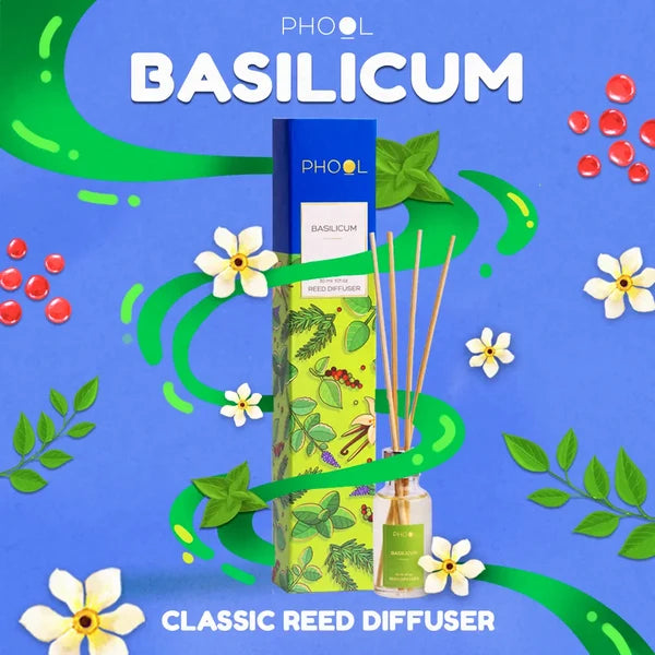 Buy Phool Basilicum (Basil) Luxury Reed Diffuser Set - Crossword