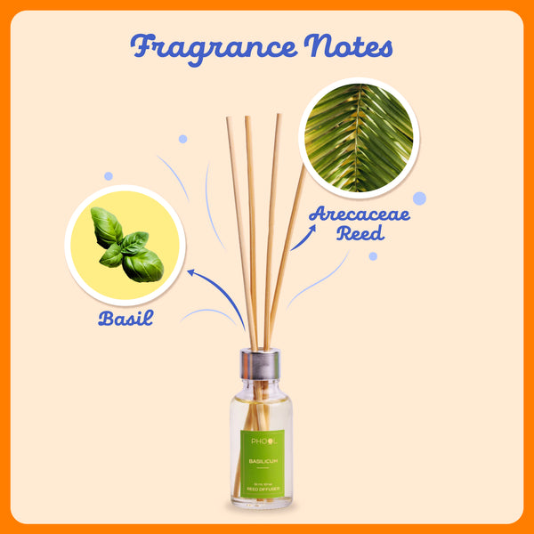 Buy Phool Basilicum (Basil) Luxury Reed Diffuser Set - Crossword