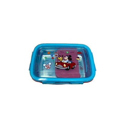 imagDisney Mickey Mouse 304 Stainless Steel Sleek Lunch Box With Chutney Container, 530ml-Multicolor