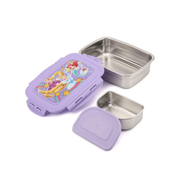 image //www.c...Disney Princess Stainless Steel Made Lunch Box With 304 Stainless Steel Made Snap Lid Chutney / Subzi Container Inside, 1000 Ml-Multicolor