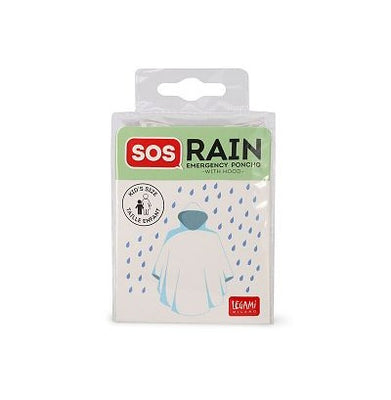 imagDisposable Rain Poncho With Ho - Sos Rain-Kid'S Size - Transparent