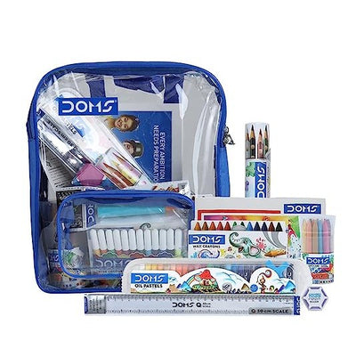 imagDOMS Gifting Range for Kids Pencil Smart Kit with Transparent Zipper Bag, Multicolour DM7160