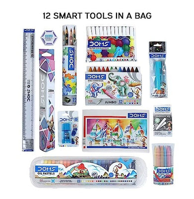 imagDOMS Gifting Range for Kids Pencil Smart Kit with Transparent Zipper Bag, Multicolour DM7160