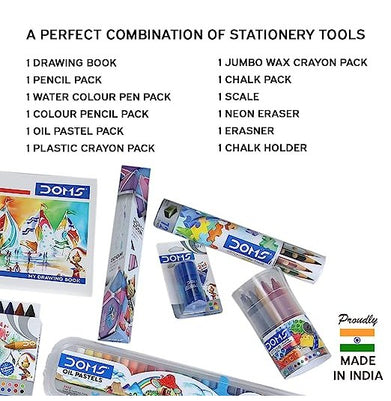 imagDOMS Gifting Range for Kids Pencil Smart Kit with Transparent Zipper Bag, Multicolour DM7160