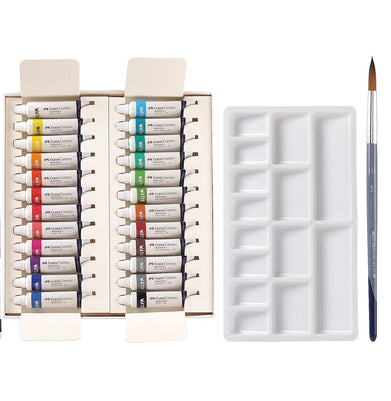 imagFaber-Castell Easy to Use Assorted Watercolours 24 Tube of 2 Box 9 ml Each