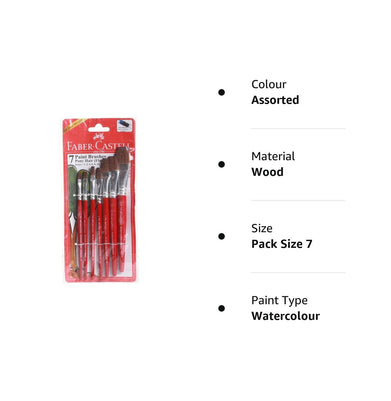 imagFaber - Castell Pony Hair Flat Paint Brush Assorted Set of 7