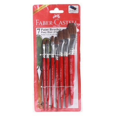 imagFaber - Castell Pony Hair Flat Paint Brush Assorted Set of 7