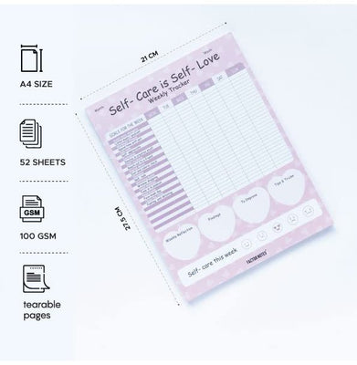 imagFactor Notes-Notebook :100 GSM A4 Notepad 52 Pages -Self Care Weekly