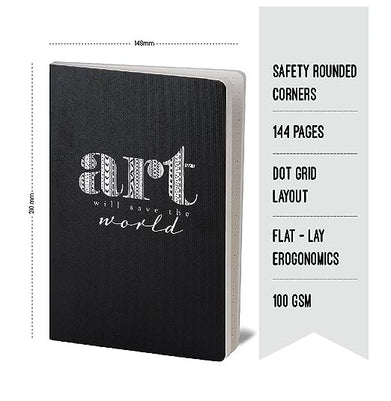 imagFactor Notes-Notebook :100 GSM A5 Dot 160 Pages -Art will Save the World: Dot Grid