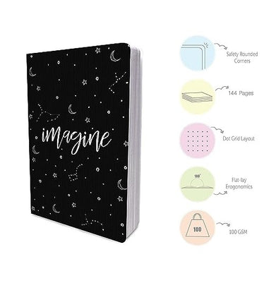 imagFactor Notes-Notebook :100 GSM A5 Dot 160 Pages -Imagine: Dot Grid