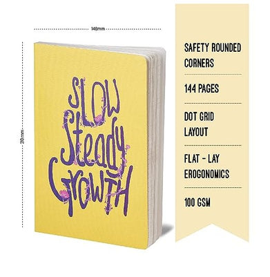 imagFactor Notes-Notebook :100 GSM A5 Dot 160 Pages -Slow Steady Growth: Dot Grid