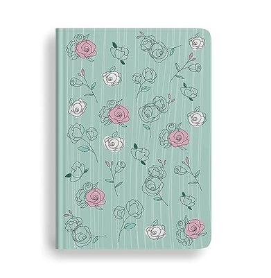 imagFactor Notes-Notebook :100 GSM A5 Hardbound Dot 200 Pages -The Pastel Mint Roses Hardbound : Dot Grid