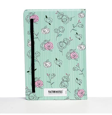 imagFactor Notes-Notebook :100 GSM A5 Hardbound Dot 200 Pages -The Pastel Mint Roses Hardbound : Dot Grid