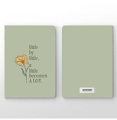 imagFactor Notes-Notebook :100 GSM A5 Plain 144 Pages -Little by Little: Plain