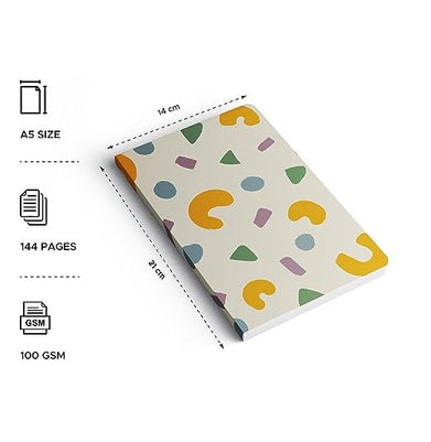 imagFactor Notes-Notebook :100 GSM A5 Plain 144 Pages -The Beige Abstract: Plain