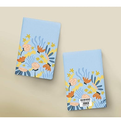 imagFactor Notes-Notebook :100 GSM A5 Plain 144 Pages -The Blue Blossom: Plain