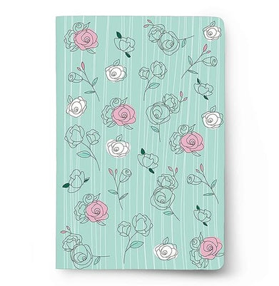 imagFactor Notes-Notebook :100 GSM A5 Plain 144 Pages -The Pastel Mint Roses: Plain