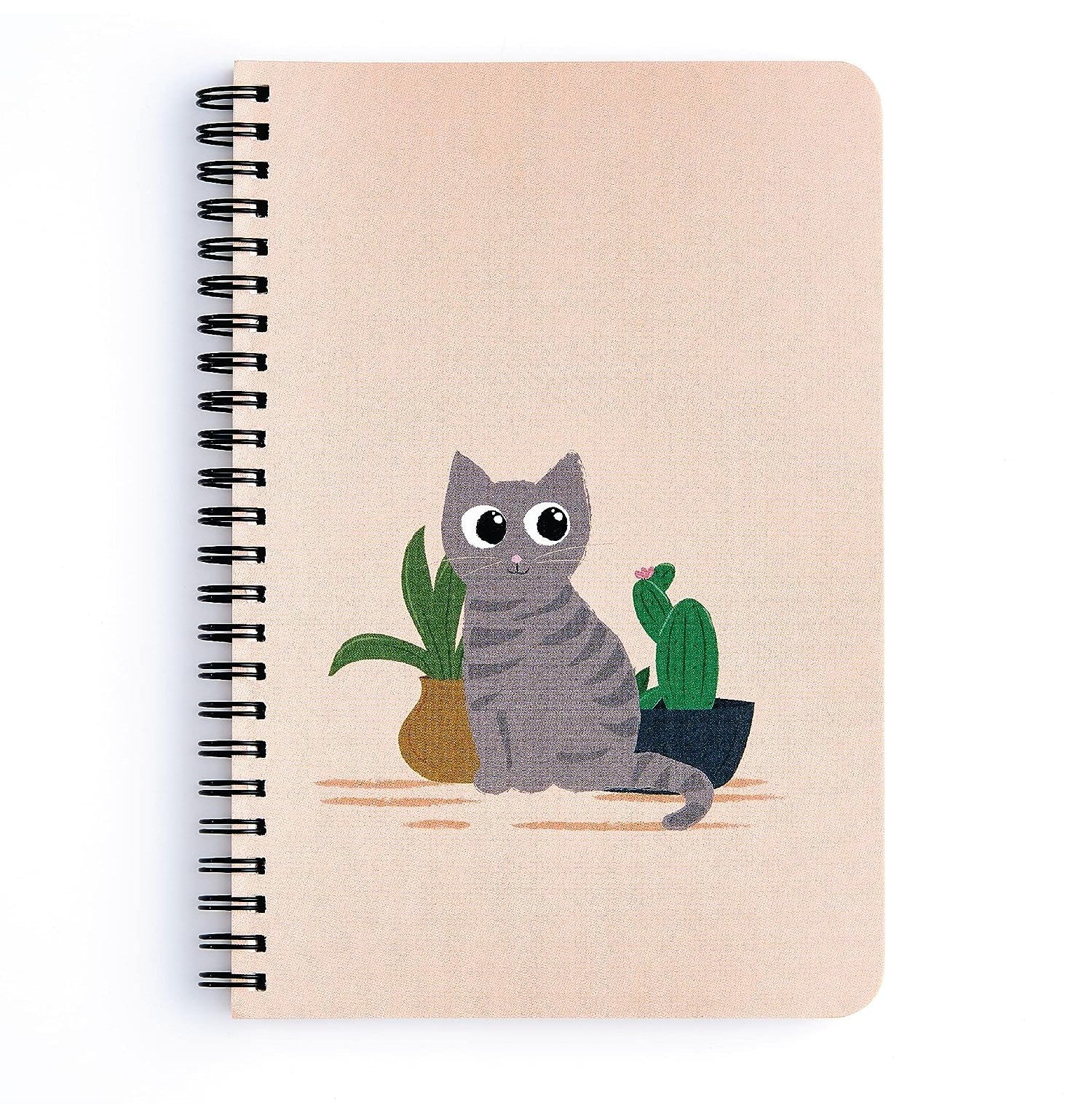 Curious Cat A5 Spiral Notebook  144 Pages Of HighQuality, Plain Paper