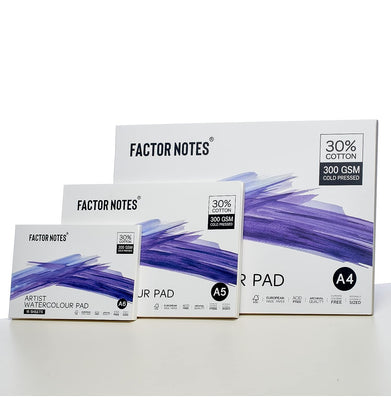 imagFactor Notes-Notebook :30% Cotton Mix  A5 Watercolour Pad 15 Pages -Watercolour Pad