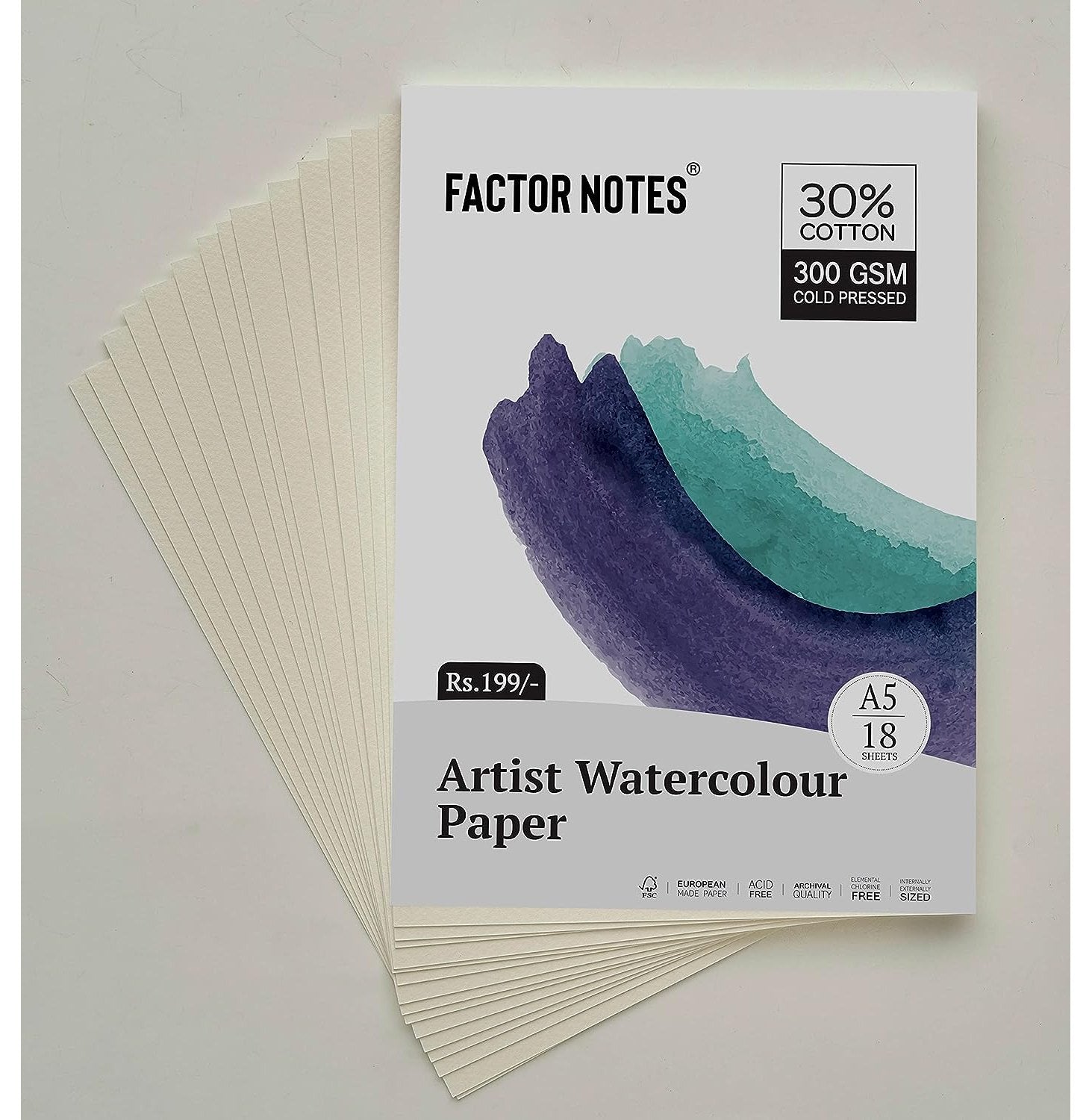 Factor Paper Buy Factor Notes A5 300 Gsm Watercolour Paper - 18 Premium Acid-Free ...
