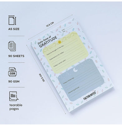 imagFactor Notes-Notebook :90 GSM A5 Notepad 90 pages -Daily dose Of Gratitude