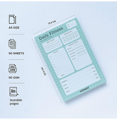 imagFactor Notes-Notebook :90 GSM A5 Notepad 90 Pages -Daily Fitness
