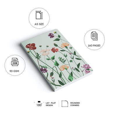 imagFactor Notes-Notebook :90 GSM A5 Ruled 160 Pages -Botanical_A5_Rule