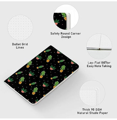 imagFactor Notes-Notebook :90 GSM B6 combo 112 Pages -Cactus 2-in-1: Dot Grid